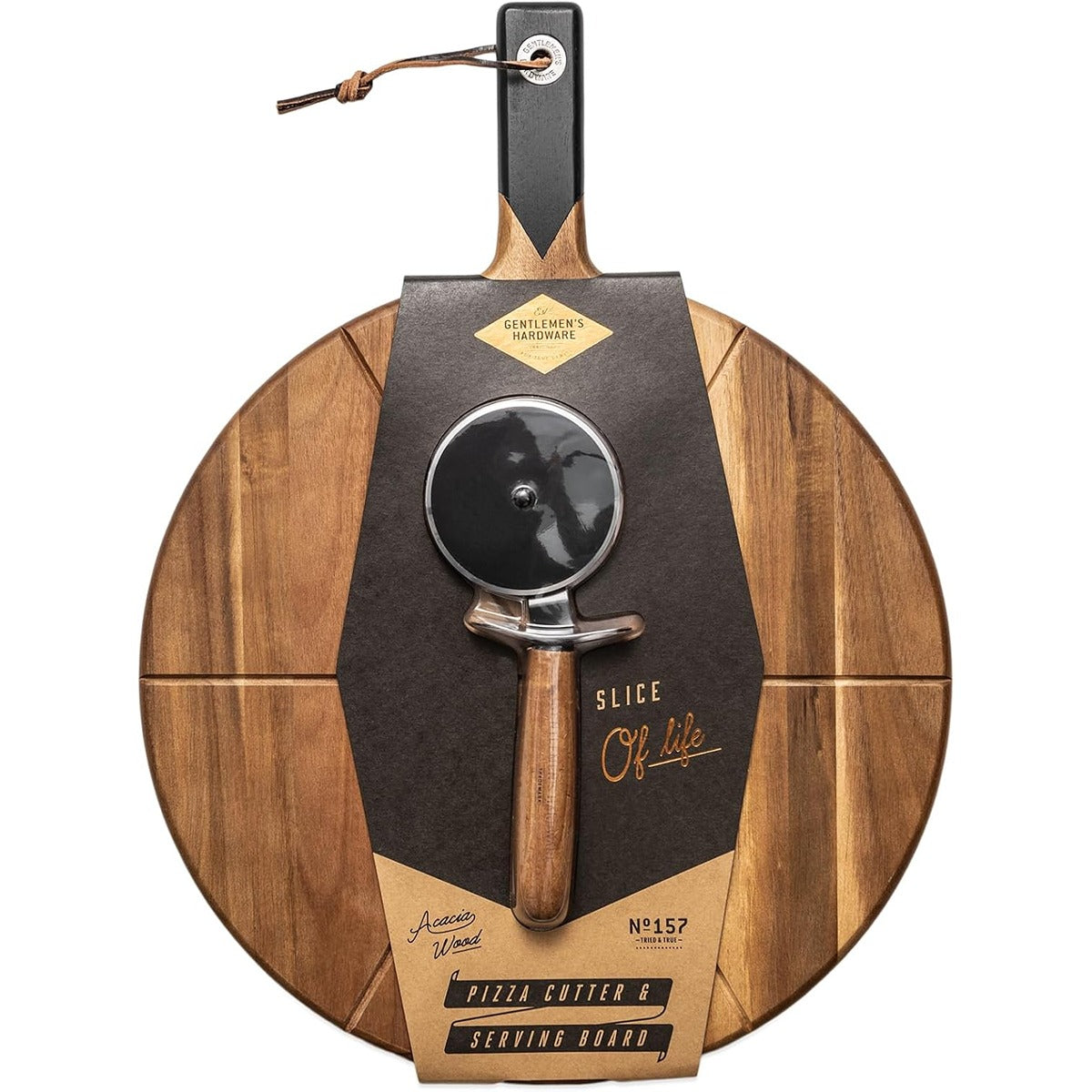 Gentlmens Hardware Pizza Cutter & Serving Board 15"