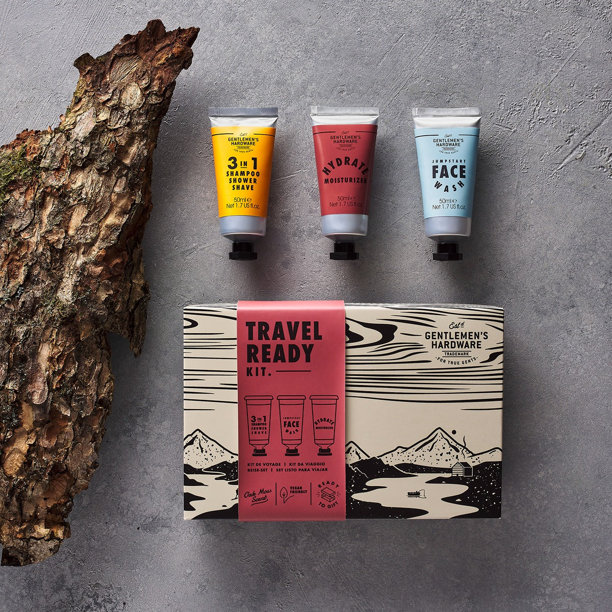 Gentlmens Hardware Gentlemen"s Hardware Travel Ready Kit(Shower Gel/Face Wash/Moisturizer)