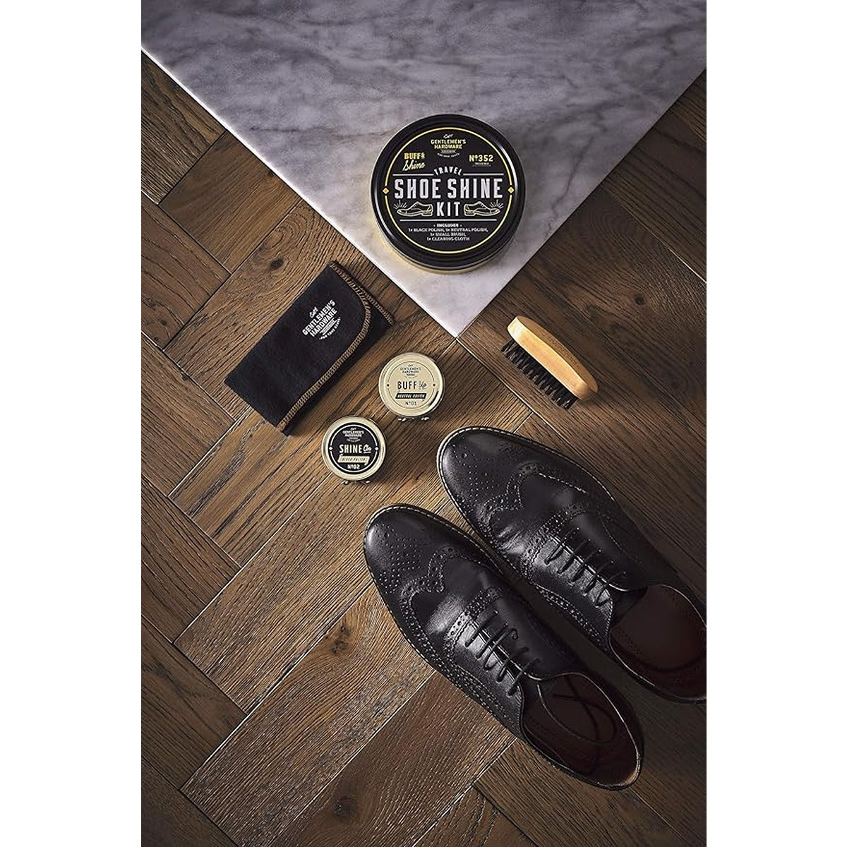 Gentlmens Hardware Travel Shoe Shine Kit