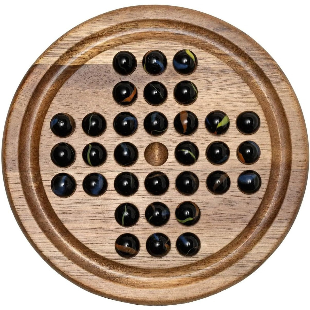 Gentlmens Hardware Wooden Marble Solitaire