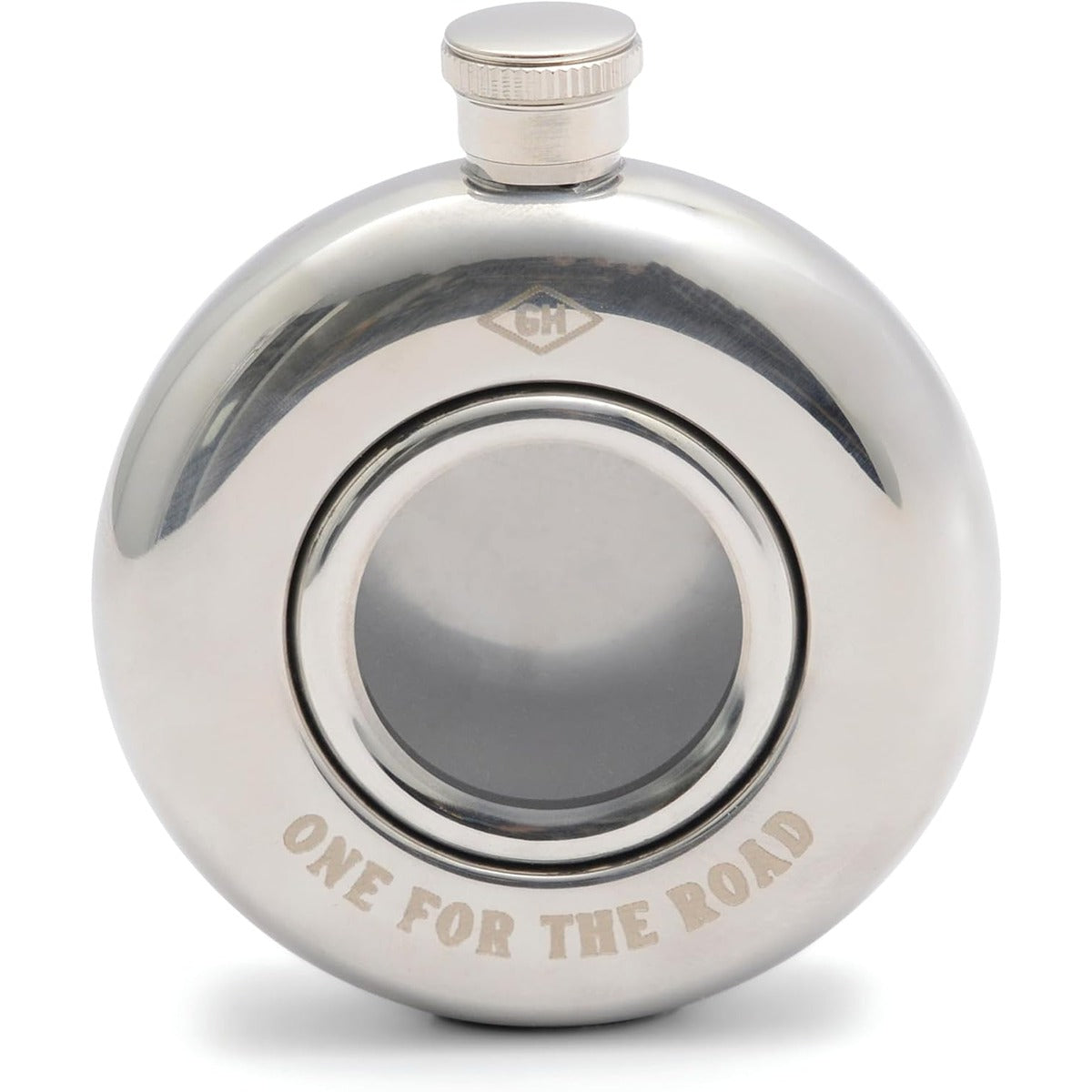 Gentlmens Hardware Round Hip Flask - One For The Road 5 fl.oz/135ml