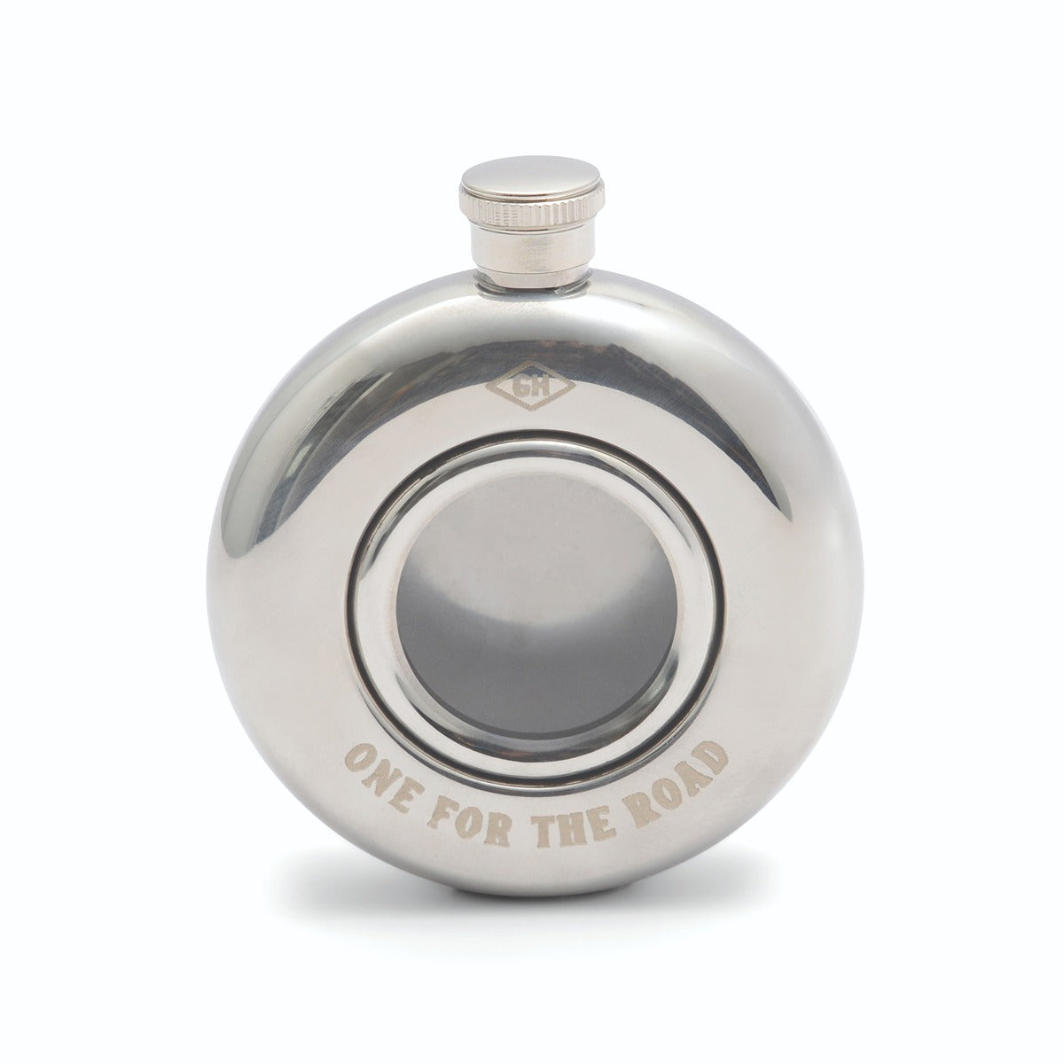 Gentlmens Hardware Round Hip Flask - One For The Road 5 fl.oz/135ml