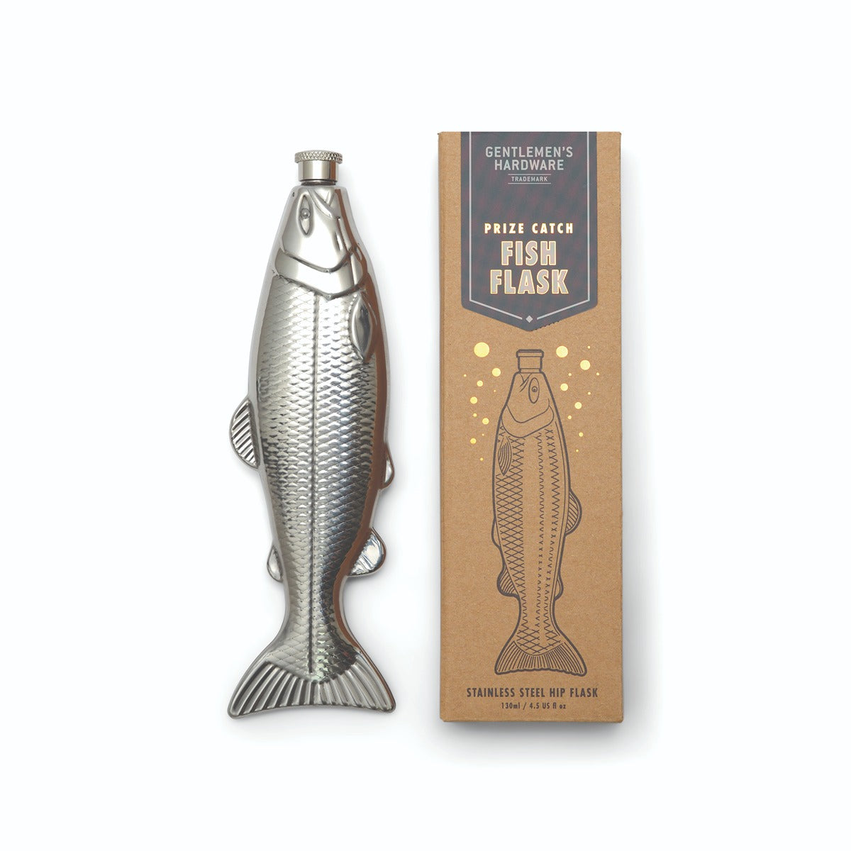 Gentlmens Hardware Fish Hip Flask - Prize Catch 4.5 fl.oz/130ml