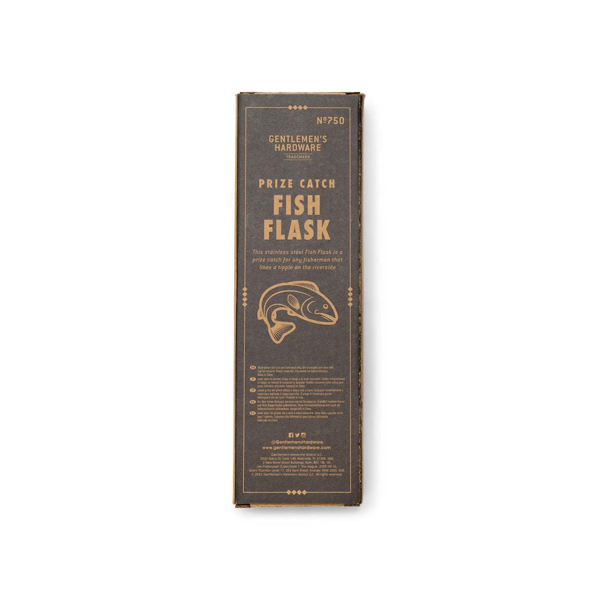 Gentlmens Hardware Fish Hip Flask - Prize Catch 4.5 fl.oz/130ml