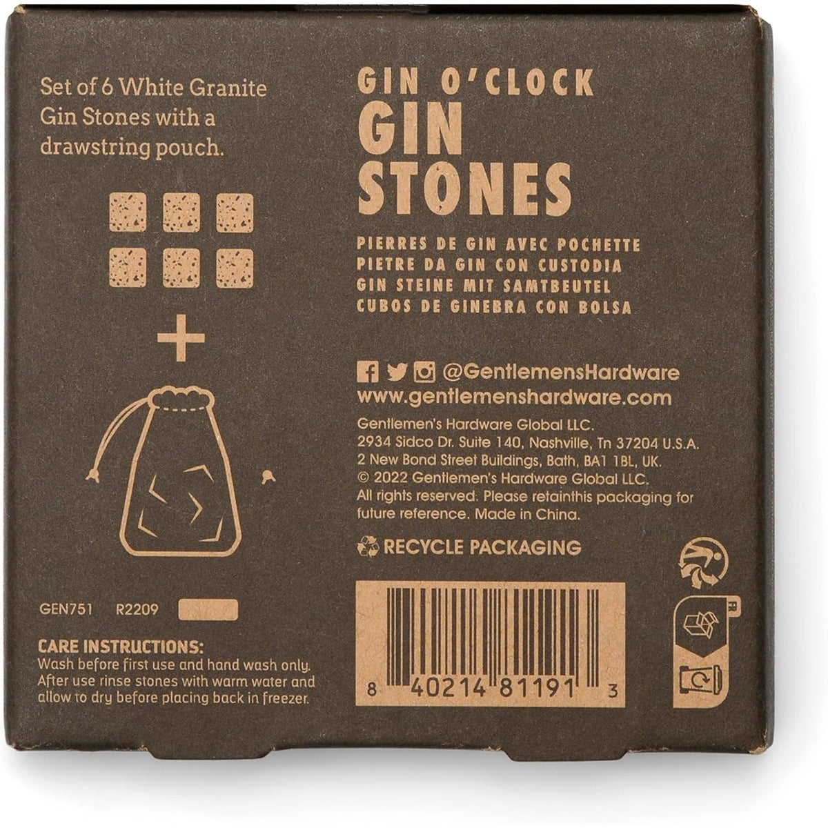 Gentlmens Hardware Gin Stones