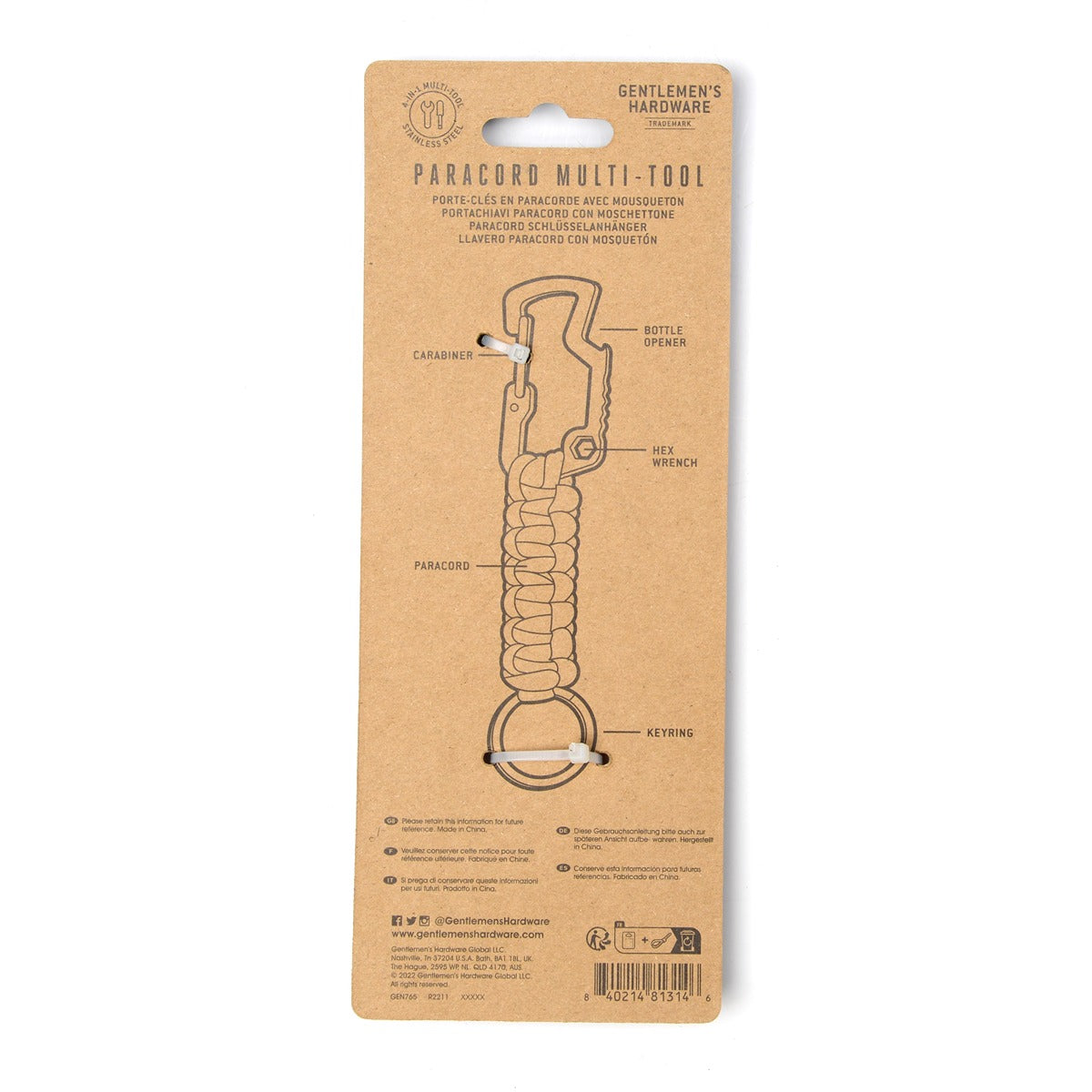 Gentlmens Hardware Mini Paracord Multi-Tool