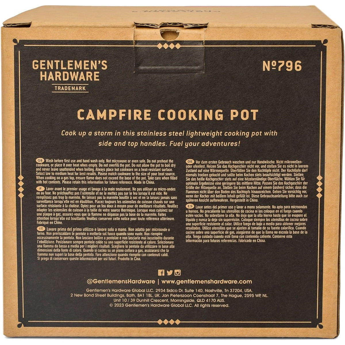 Gentlmens Hardware Campfire Cooking Pot