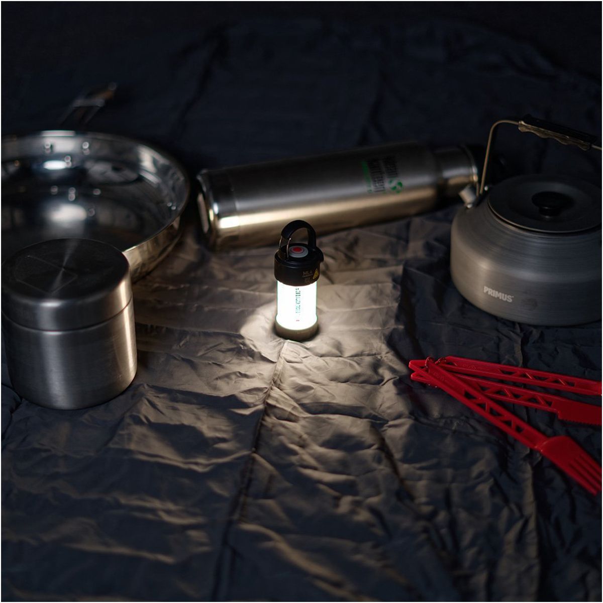 Ledlenser ML4 Mini Outdoor Lantern 300 Lumens 45 Hour Burn Time Anti-Glare Red Light Rechargeable with Battery Pack and Magnetic Charging Cable