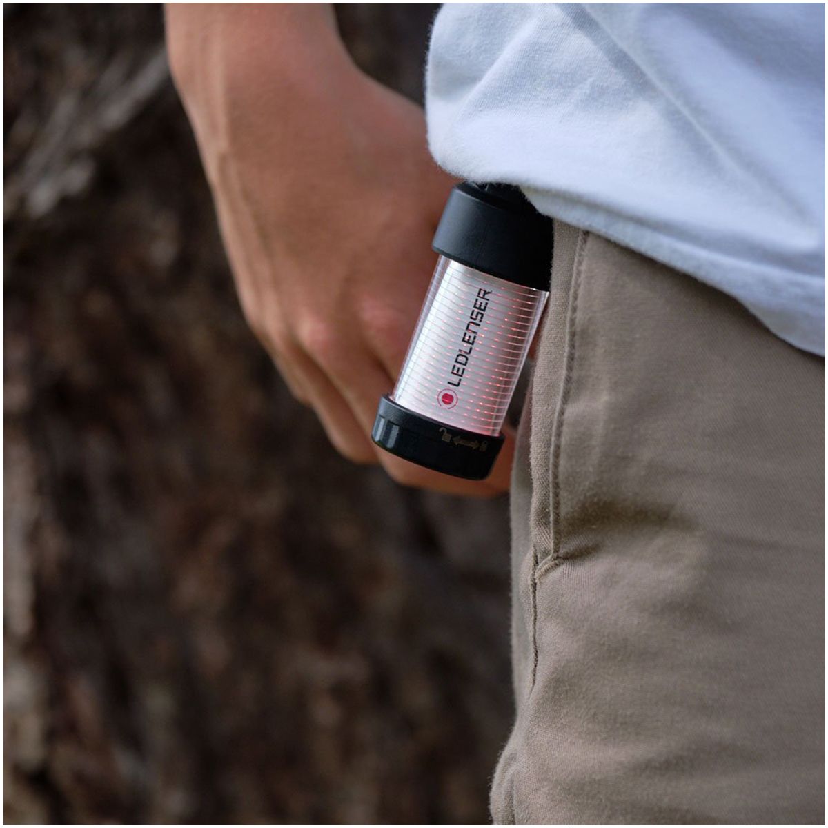 Ledlenser ML4 Mini Outdoor Lantern 300 Lumens 45 Hour Burn Time Anti-Glare Red Light Rechargeable with Battery Pack and Magnetic Charging Cable