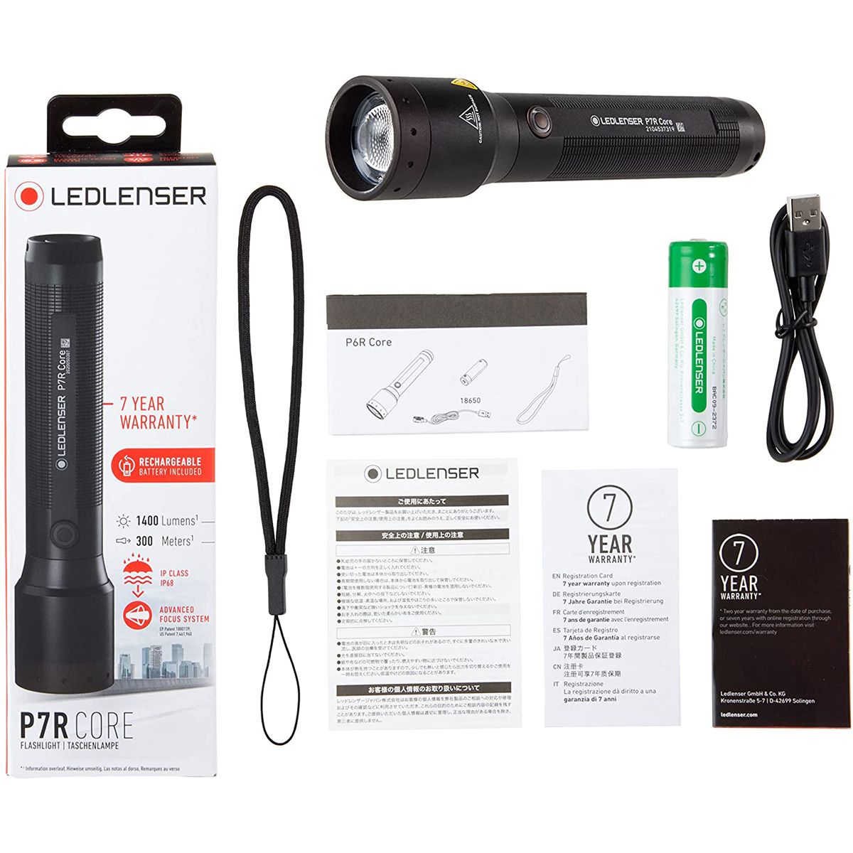 Ledlenser P7R Core Rechargeable Torch Black, One Size