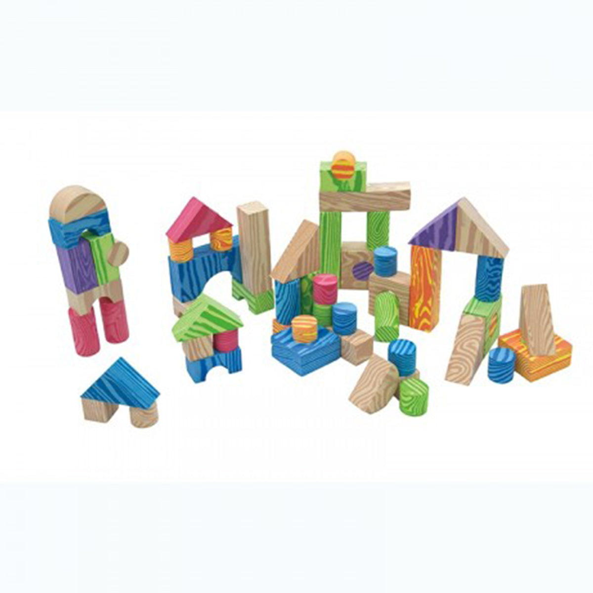 Little Hero Colorful Eva Woodlike Blocks - 60Pcs - Multicolor
