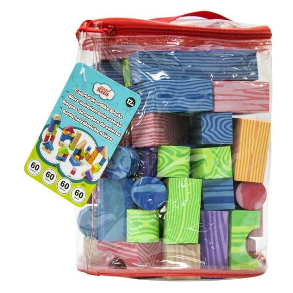 Little Hero Colorful Eva Woodlike Blocks - 60Pcs - Multicolor