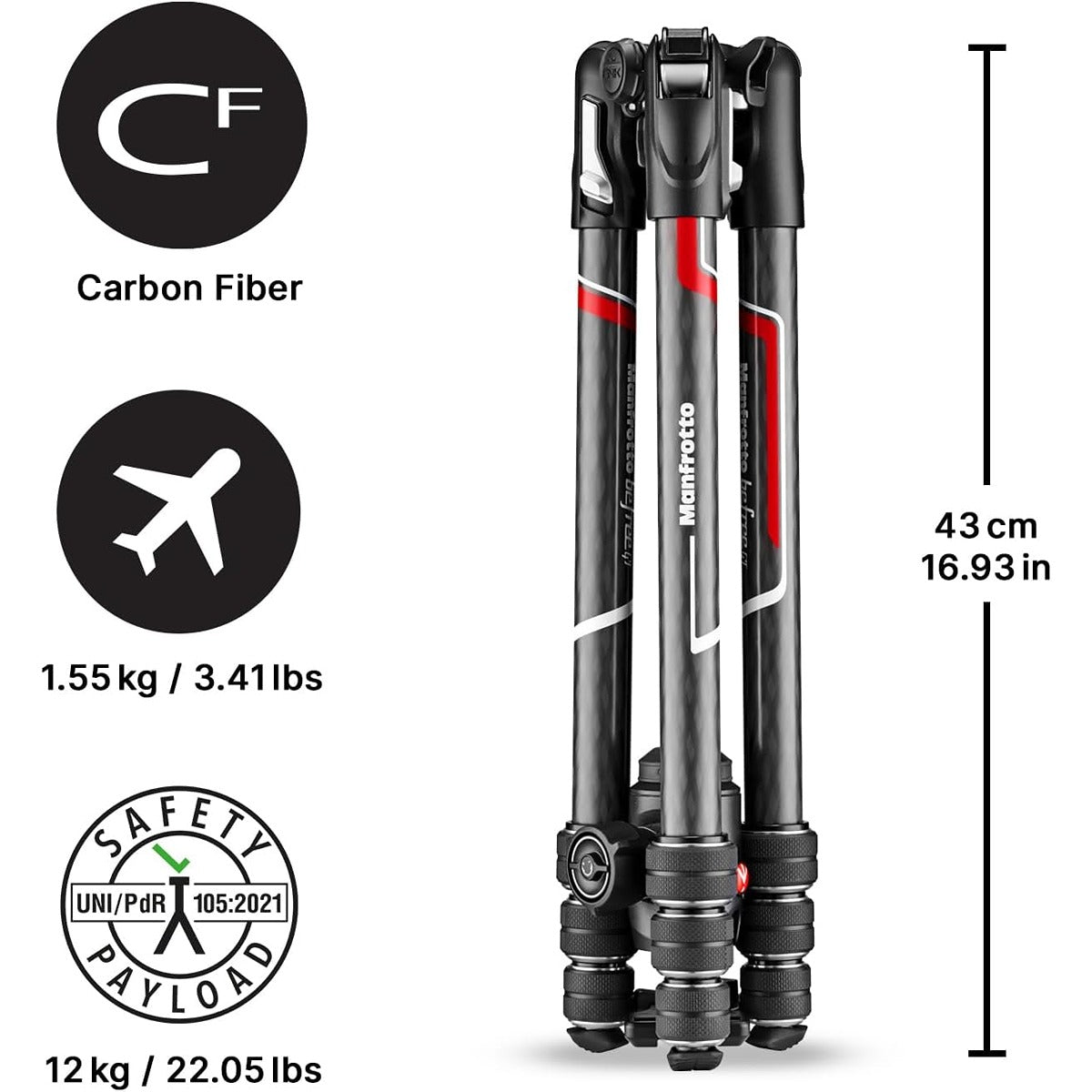 Manfrotto Manfrotto Befree GT Travel Carbon Fiber Tripod with 496 Ball Head Twist Lock