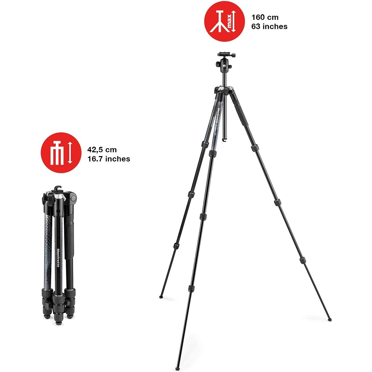 Manfrotto Manfrotto Element MII AL BK 4 Sec BH Aluminum Tripod with Ball Head