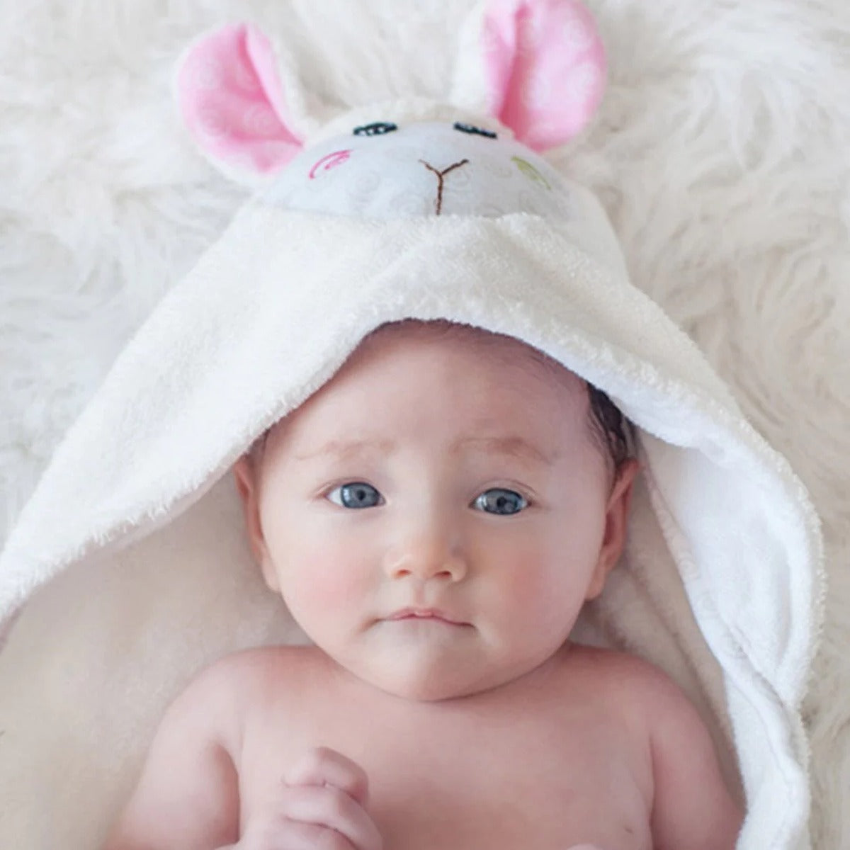 Zoocchini Baby Hooded Towel - Lola the Lamb