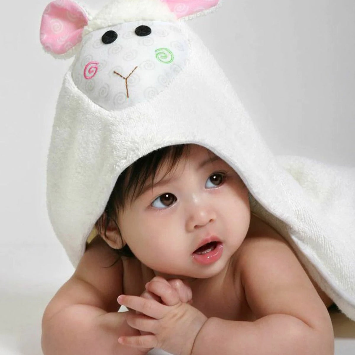 Zoocchini Baby Hooded Towel - Lola the Lamb