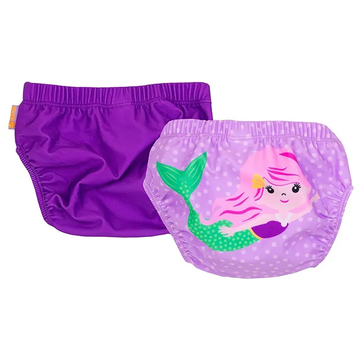 Zoocchini Reusable Baby Swim Diaper & Sun Hat Set - M (6M-12M) - Mermaid