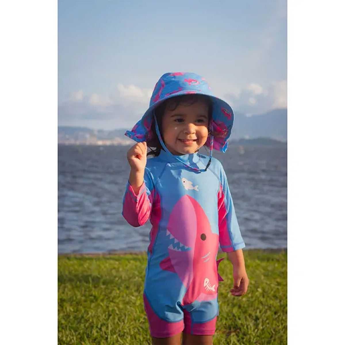 Zoocchini One Piece Surf Suit - Pink Shark - 6-12M