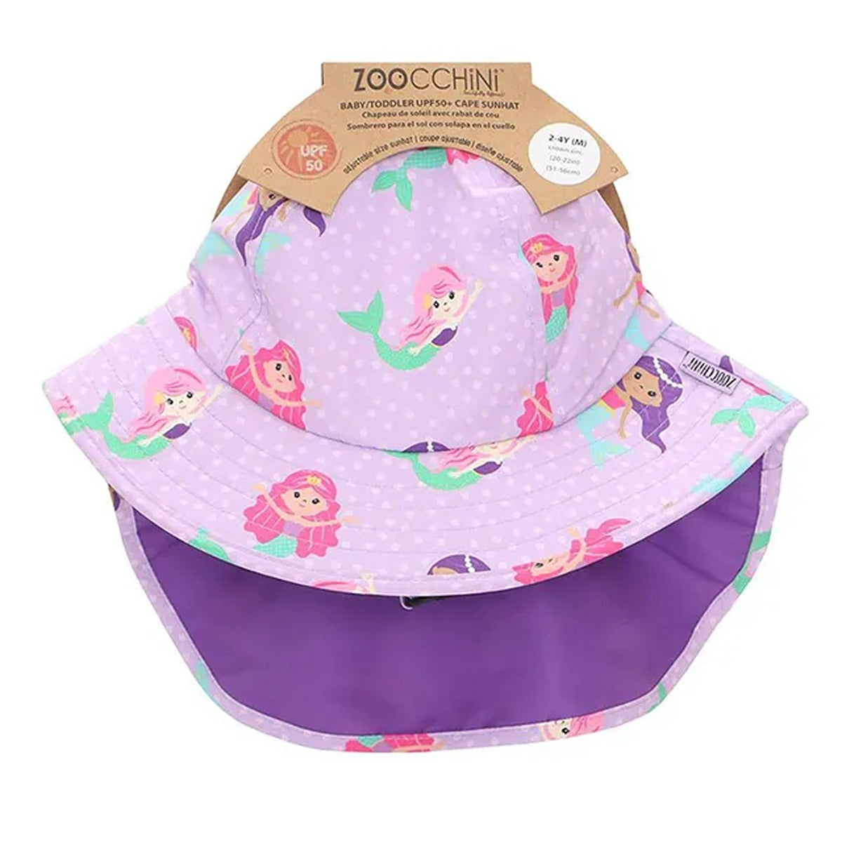 Zoocchini UPF50+ Cape Sunhat - Mermaid - 2-4Y