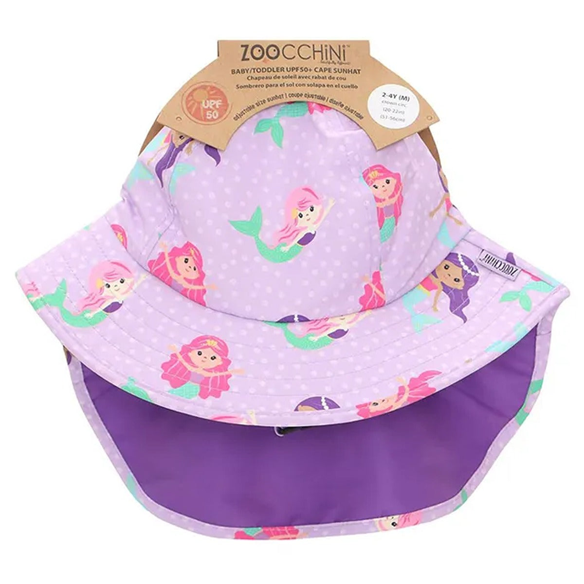 Zoocchini UPF50+ Cape Sunhat - Mermaid - 6-24M