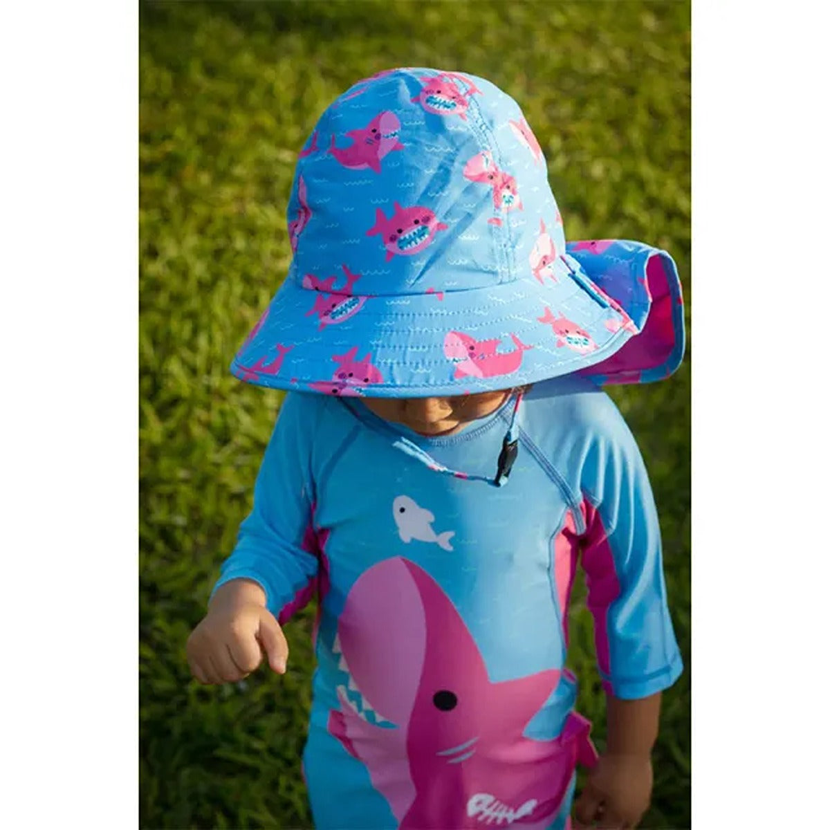 Zoocchini UPF50+ Cape Sunhat - Sophie the Shark - 2-4Y