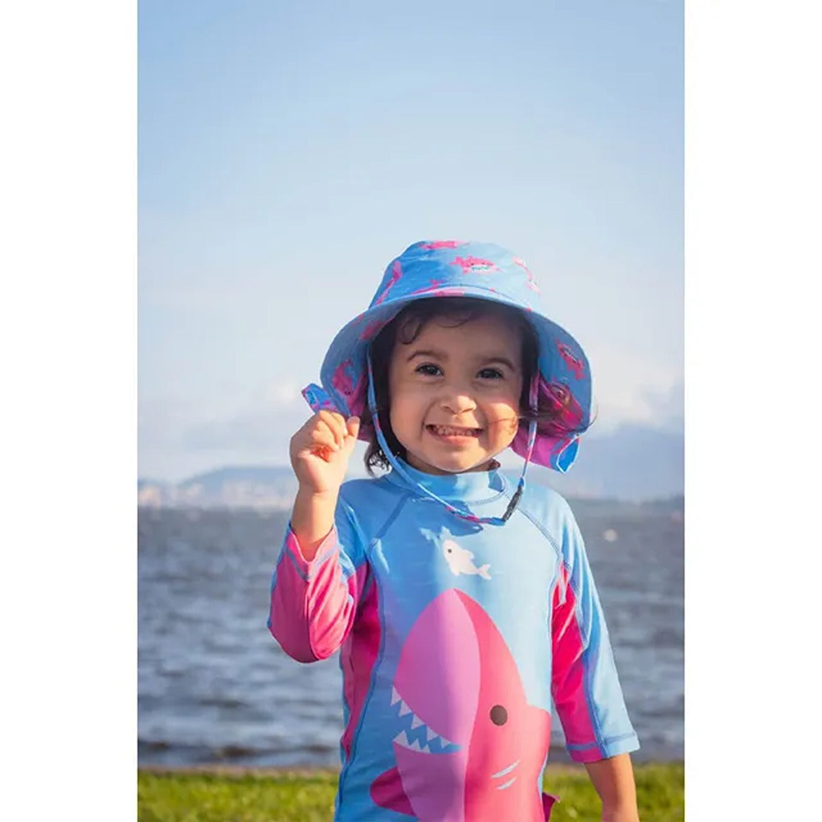 Zoocchini UPF50+ Cape Sunhat - Sophie the Shark - 2-4Y