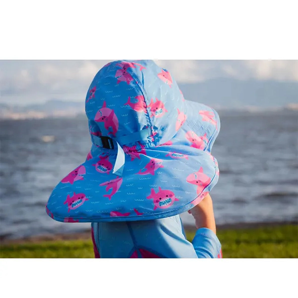 Zoocchini UPF50+ Cape Sunhat - Sophie the Shark - 6-24M