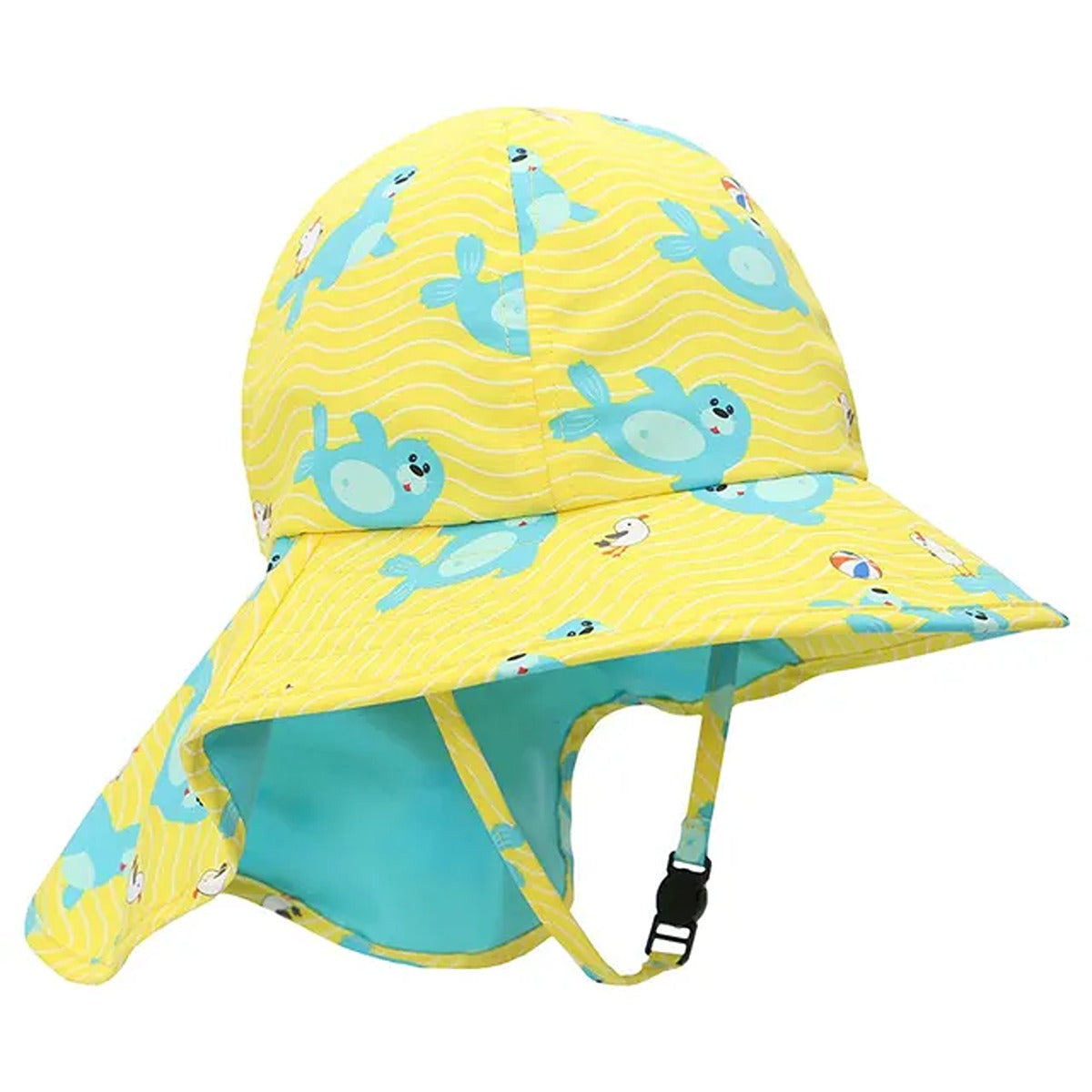 Zoocchini UPF50+ Cape Sunhat - Seal - 2-4Y