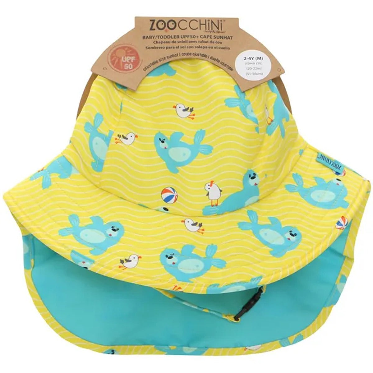 Zoocchini UPF50+ Cape Sunhat - Seal - 6-24M