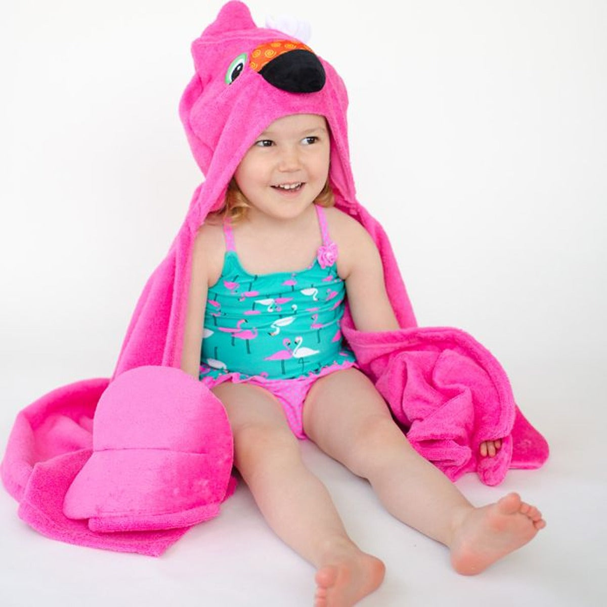 Zoocchini Hooded Towel - Franny the Flamingo