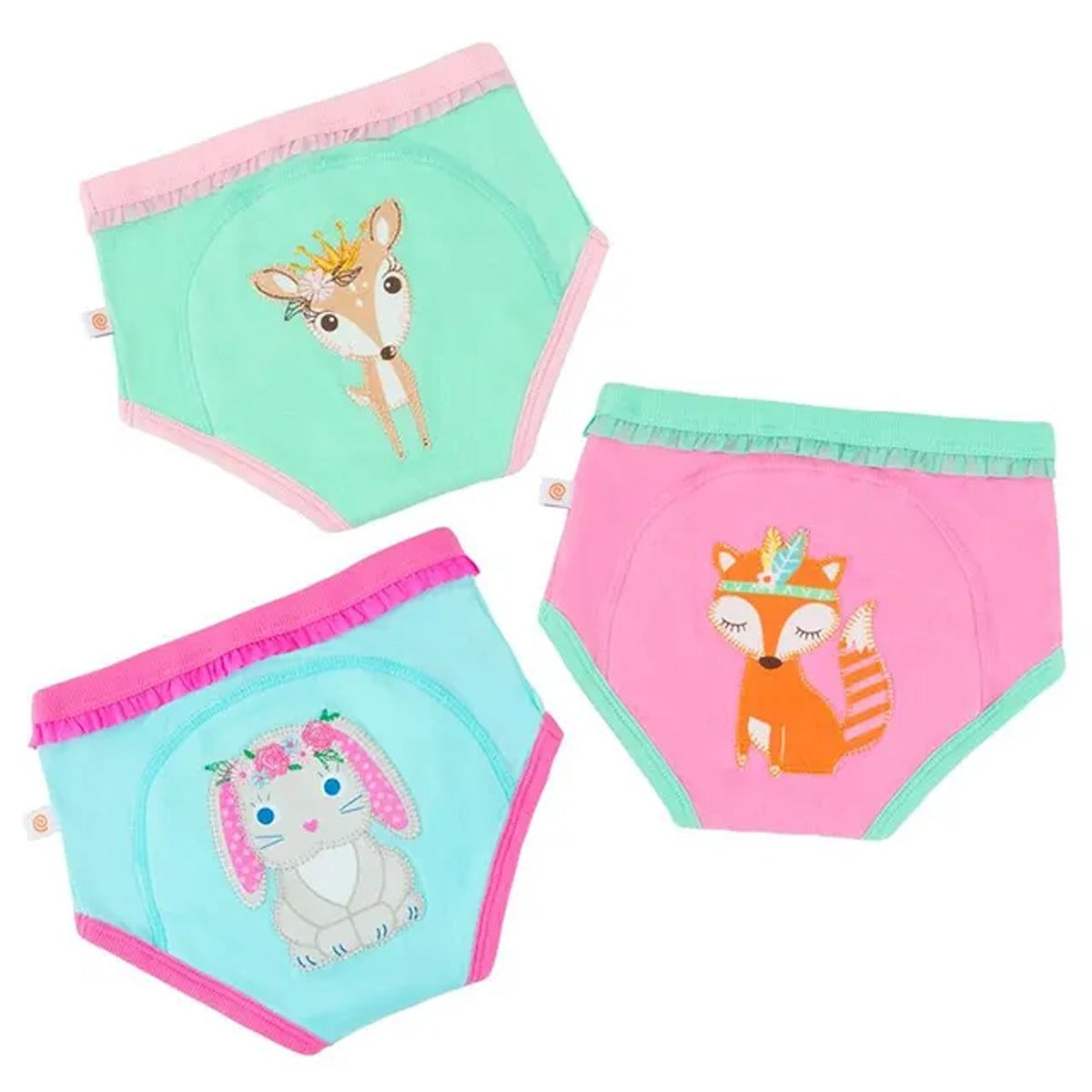 Zoocchini 3 Piece Organic Potty Training Pants Set - Girls - Woodland Princesses - 2T/3T
