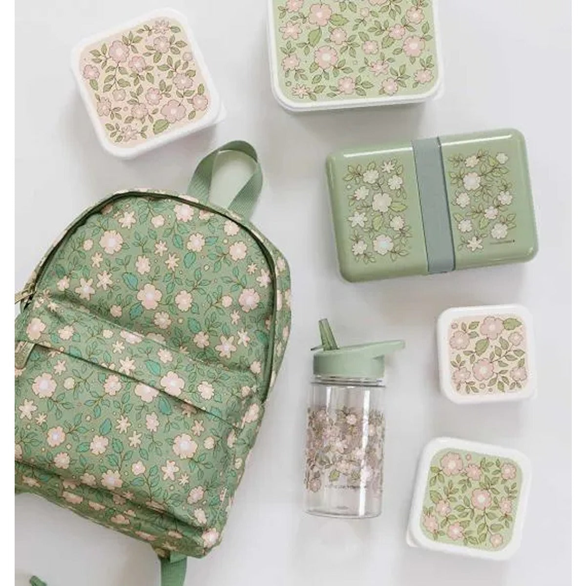 A Little Lovely Company Drink Bottle - Blossoms - Sage