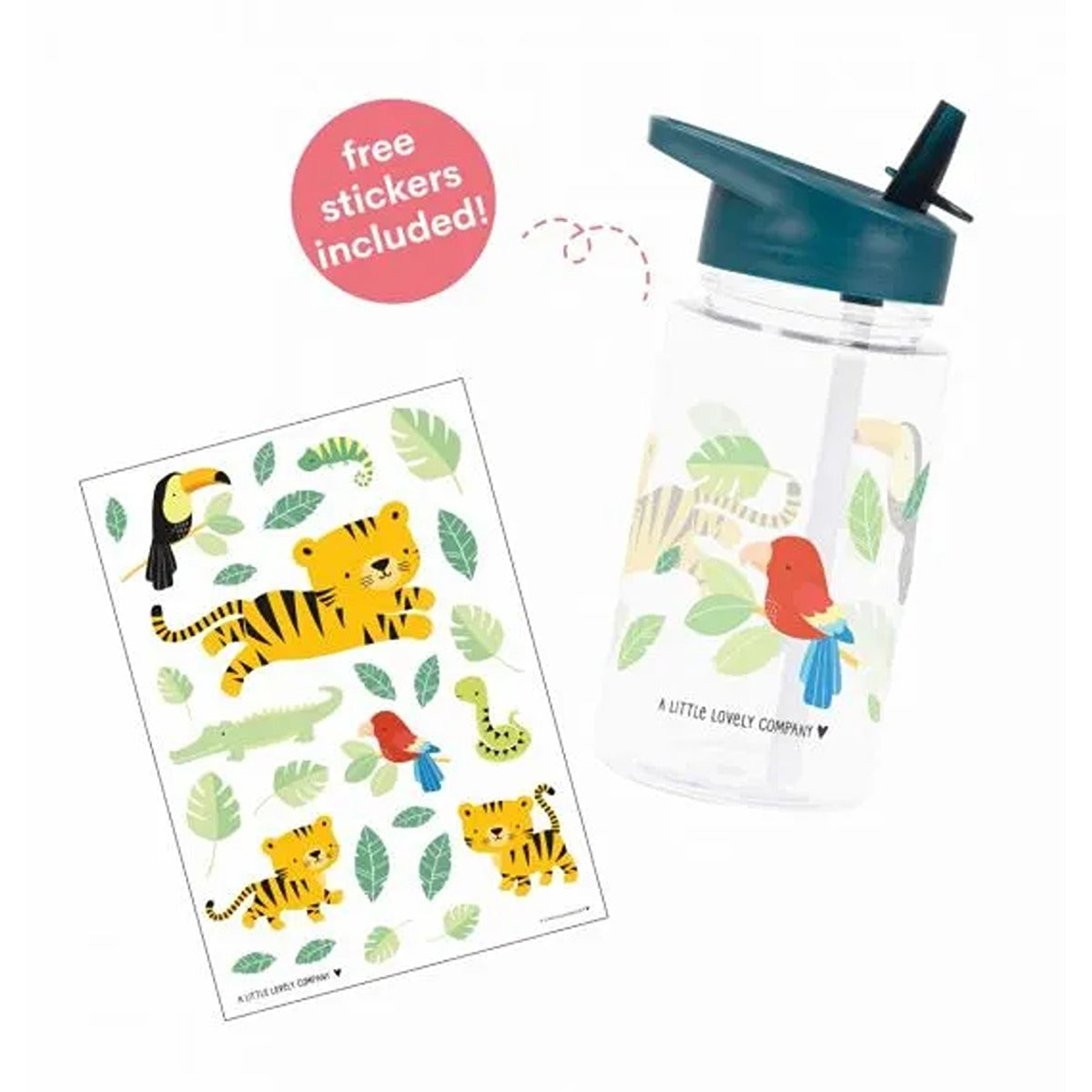A Little Lovely Company Drink Bottle: Jungle Tiger