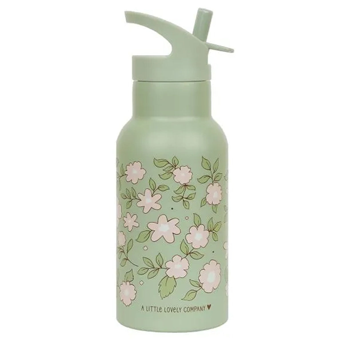 A Little Lovely Company Stainless steel drink bottle: Blossoms Sage