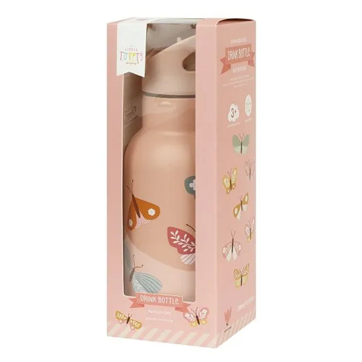 A Little Lovely Company Stainless steel drink bottle: Butterflies