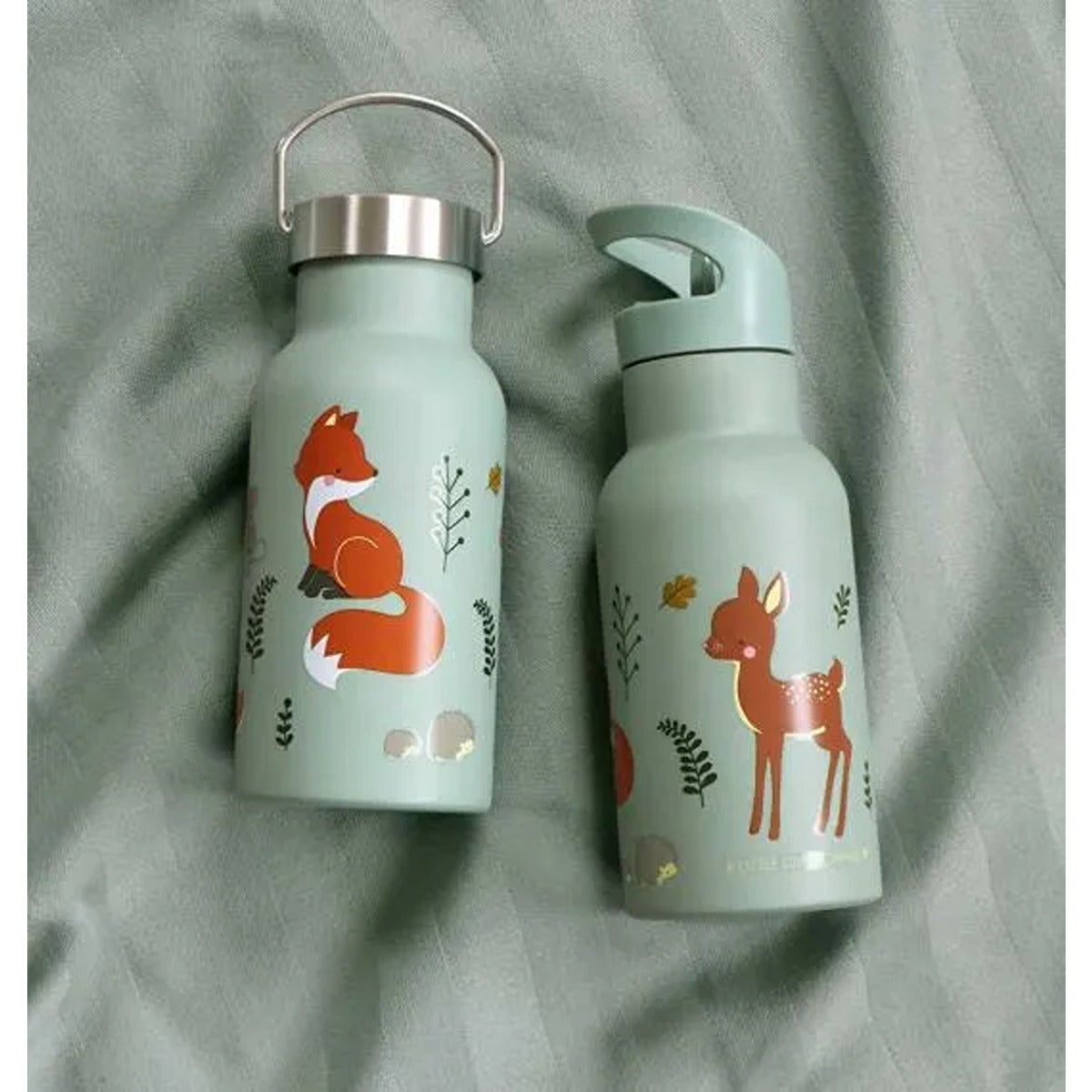 A Little Lovely Company Stainless steel drink bottle: Forest friends