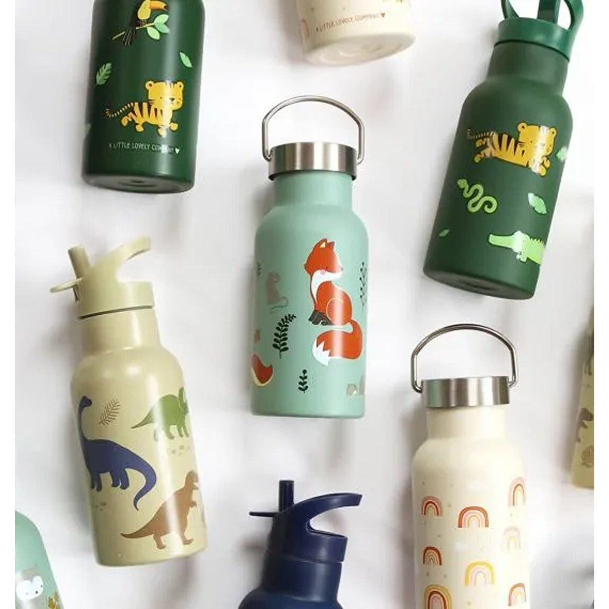 A Little Lovely Company Stainless steel drink bottle: Forest friends