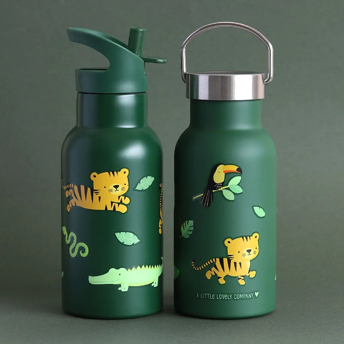 A Little Lovely Company Stainless steel drink bottle: Jungle Tiger
