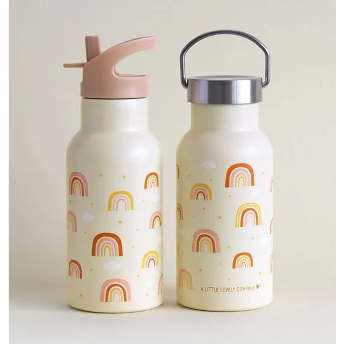 A Little Lovely Company Stainless steel drink bottle: Rainbows