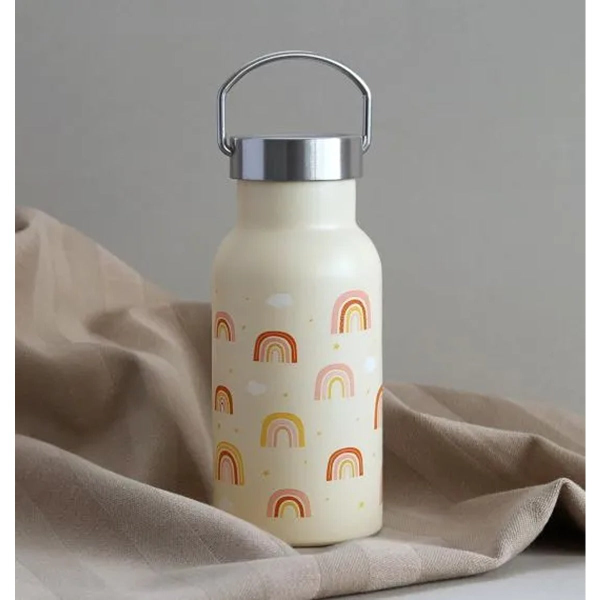 A Little Lovely Company Stainless steel drink bottle: Rainbows