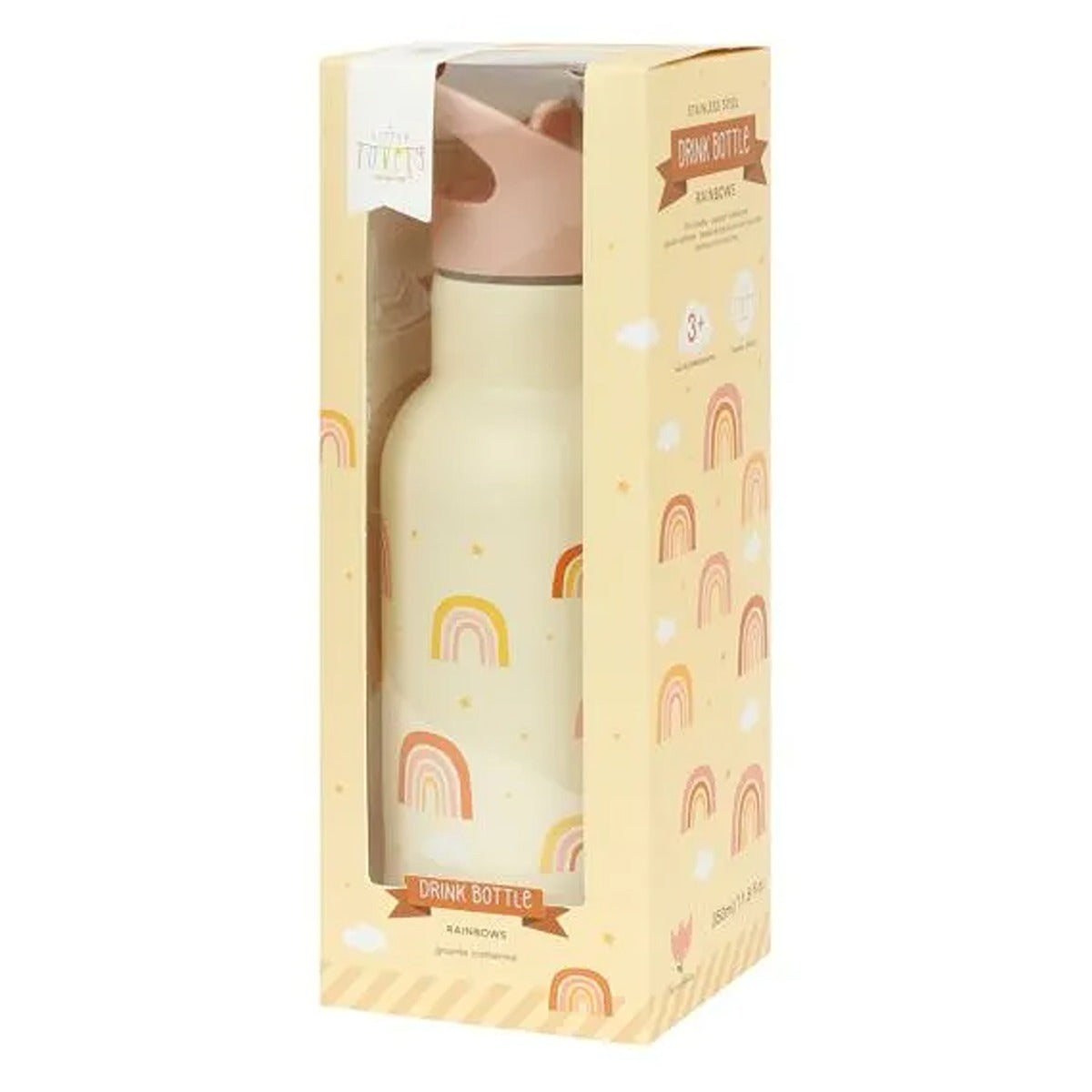 A Little Lovely Company Stainless steel drink bottle: Rainbows