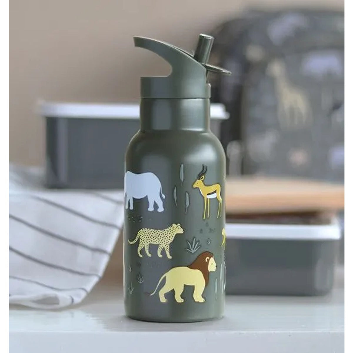 A Little Lovely Company Stainless steel drink bottle: Savanna