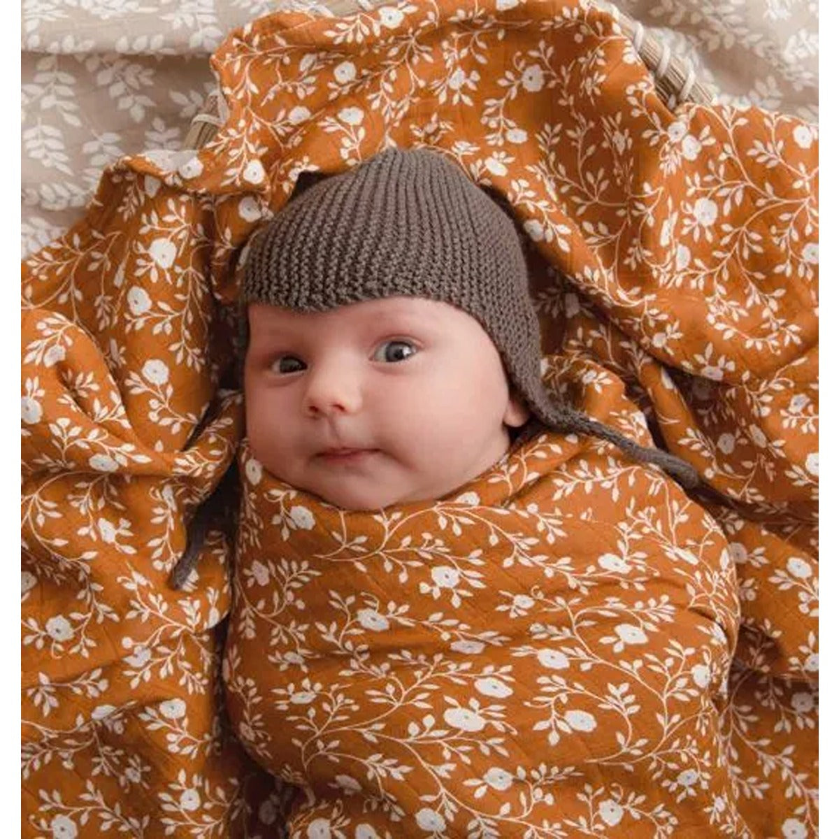 A Little Lovely Company Muslin Cloth XL Blossom - Caramel