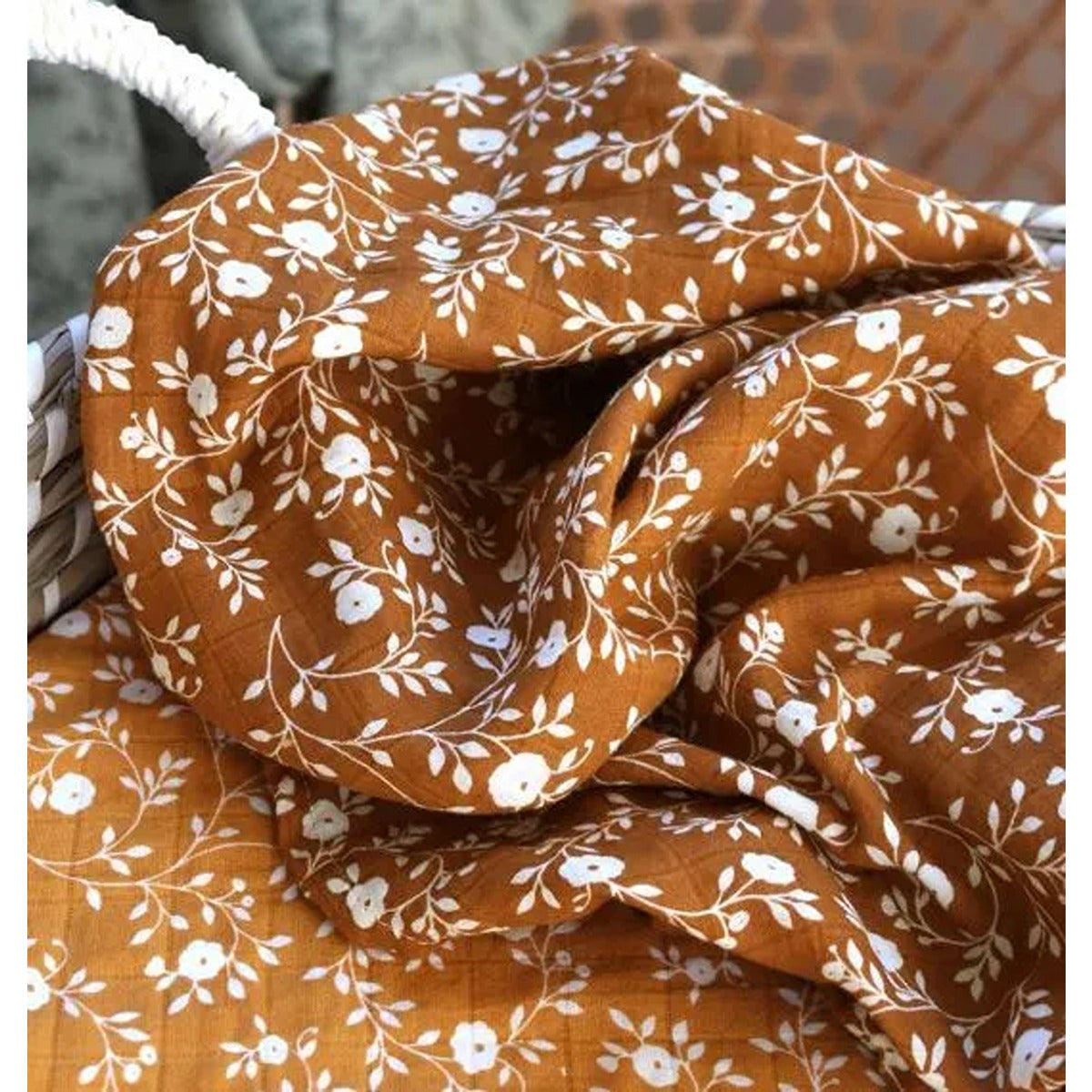 A Little Lovely Company Muslin Cloth XL Blossom - Caramel