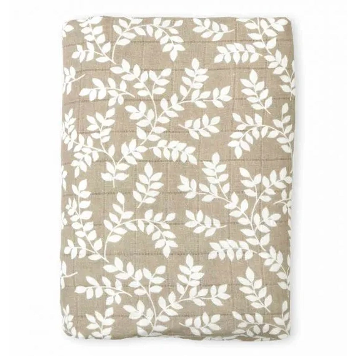 A Little Lovely Company Muslin Cloth XL Leaves - Taupe