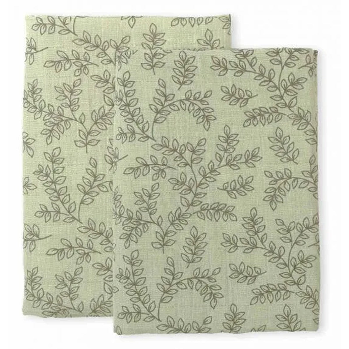 A Little Lovely Company Muslin Cloth Set of 2 Leaves - Sage