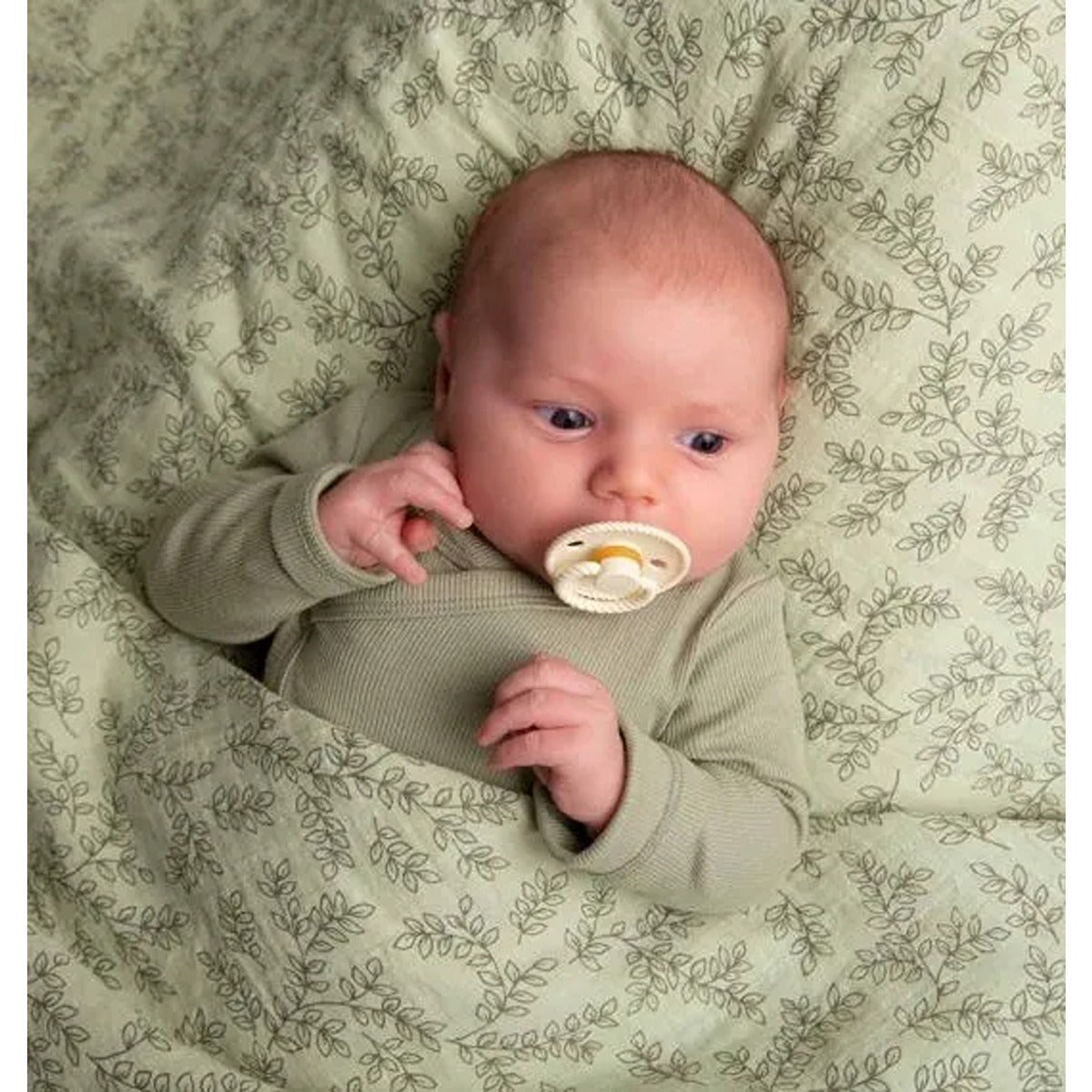 A Little Lovely Company Muslin Cloth Set of 2 Leaves - Sage