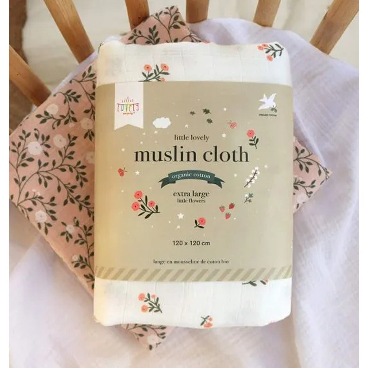 A Little Lovely Company Muslin Cloth XL Little Flowers