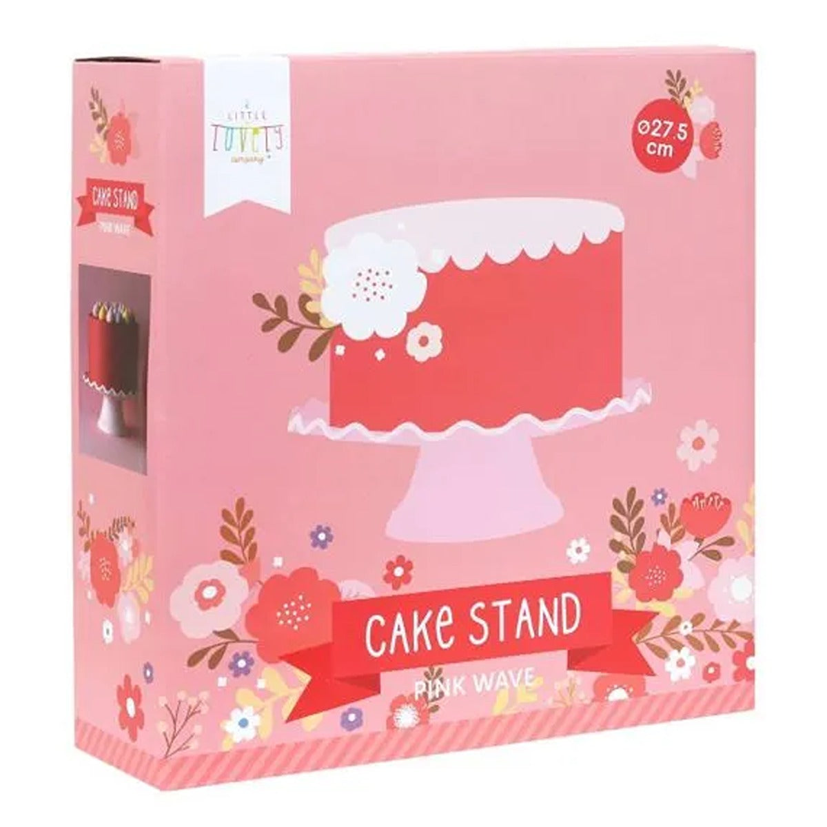 A Little Lovely Company Cake Stand Wave Pink