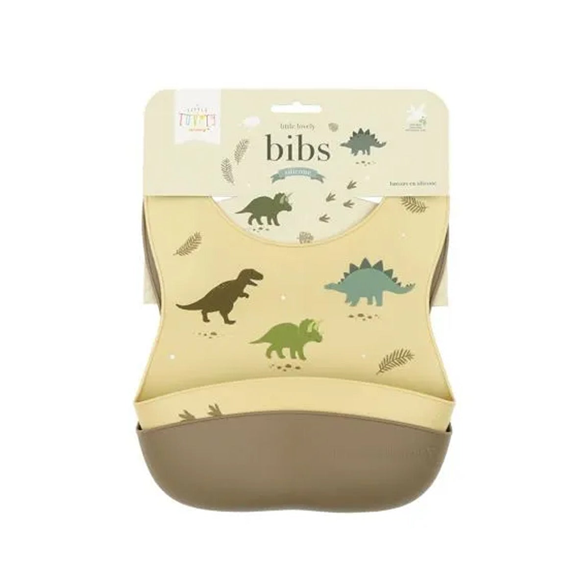 A Little Lovely Company Silicone Bib Set of 2 Dinosaurs